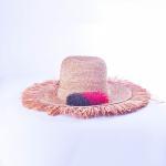 chapeau-froufrou-ete-femme-pompon-rouge-noir-chic-raphia-artisanat-madagascar