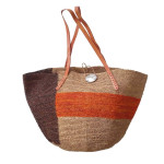 sac seau tricolore marron orange raphia fibres naturelles artisanat madagascar